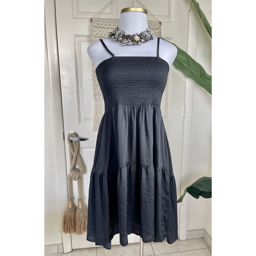Ingrid and Isabel XL Smock Spaghetti‎ Tiered Satin Inspired NEW Dress Size 14/16